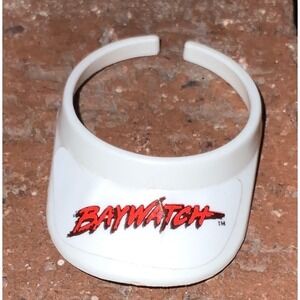 Vintage Baywatch Miniature White Plastic Sun Visor Hat Action Figure Accessory